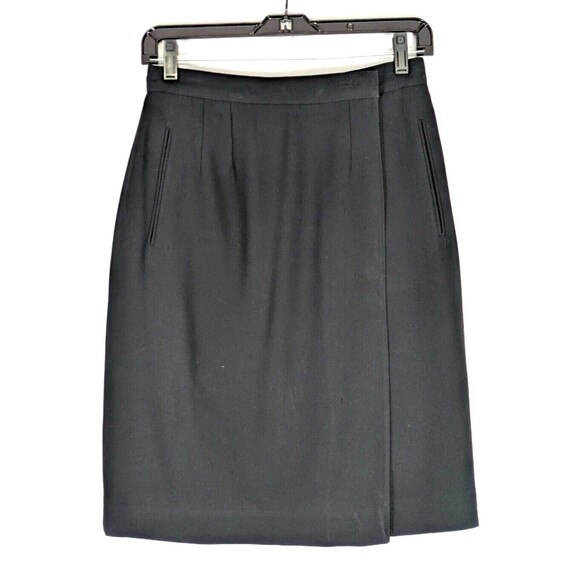 Vintage Liz Claiborne Collection Lined Wrap Skirt Midi Petites 6P Vegan Silk - Picture 1 of 12